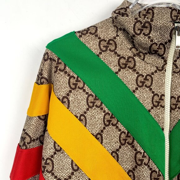 Gucci Monogram Rainbow Chevron Track Jacket With Zip Closure - Picture 3 of 8